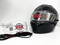 Шлем модуляр с подогревом RSX Spark (HS159) Winter, черный ЧЗ