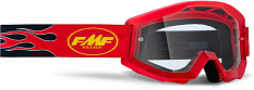 Маска кроссовая FMF Powercore Flame Red - прозрачная линза
