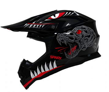 Шлем детский Sparx Jet Monster (WS-905), чёрный люминесцентный