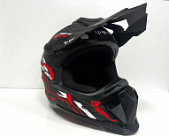 Шлем кроссовый Sparx Raptor Dark, черно-красный матовый