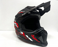 Шлем кроссовый Sparx Raptor Dark, черно-красный матовый