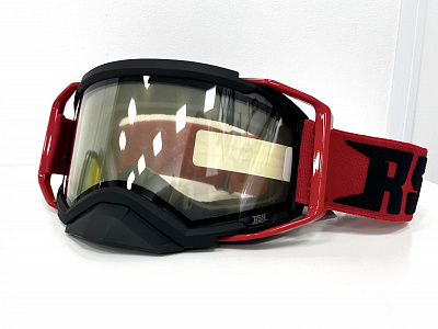 Очки зимние RSX Blizzard Winter, черный/красный; двойная прозрачная линза