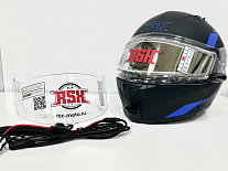 Шлем модуляр с подогревом RSX Spark (HS159) Winter, черно-синий мат ЧЗ