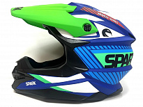Шлем кроссовый Sparx Fenix (JK-6803),сине-зеленый матовый(ЧЗ)