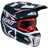 Шлем кроссовый Leatt Moto 3.5 V25 blue с очками ЧЗ