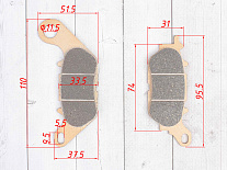 Колодки тормозные дисковые #19 X-TECH (semi-metallic) полуметаллические