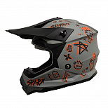 Шлем детский Sparx Jet Graffity (WS-905), серо-оранжевый  люминесцентный(ЧЗ)