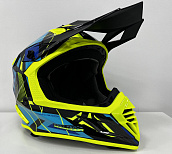 Шлем кроссовый Карбоновый AIM RH855 Carbon Razor Yellow/Blue