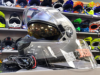 Шлем модуляр с подогревом RSX Spark (HS159) Winter, серый матовый ЧЗ