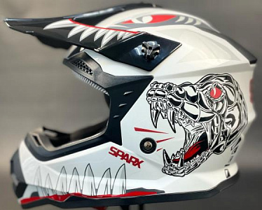 Шлем детский Sparx Jet Monster (WS-905), белый люминесцентный