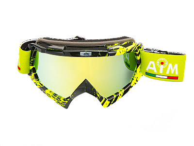 Очки кроссовые AiM (PRO) 157-600 Black-Yellow Glossy 
