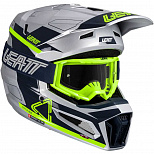 Шлем кроссовый Leatt Moto 3.5 V25 steel с очками 